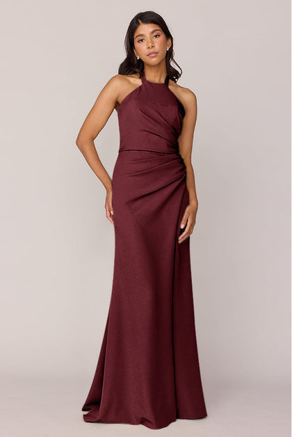 Fallon Crepe Dress | Made To Order | Cabernet