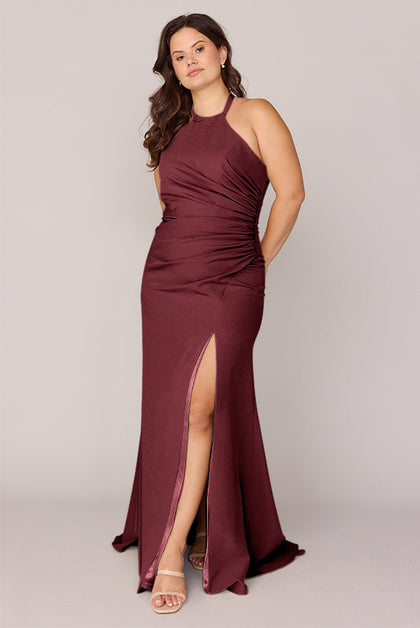 Fallon Crepe Dress | Made To Order | Cabernet