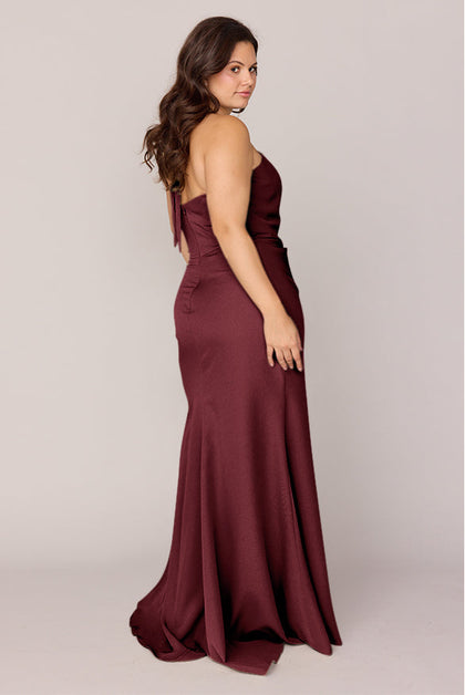 Fallon Crepe Dress | Made To Order | Cabernet