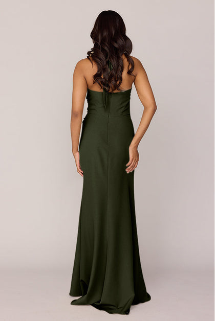Fallon Crepe Dress | Made To Order | Deep Olive