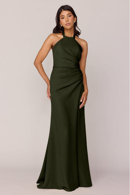 Fallon Crepe Dress | Made To Order | Deep Olive
