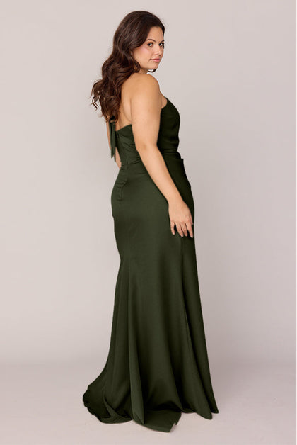 Fallon Crepe Dress | Made To Order | Deep Olive