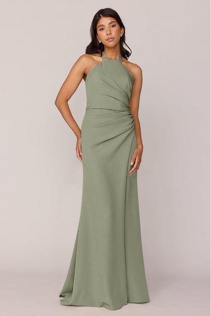 Fallon Crepe Dress | Made To Order | Moss