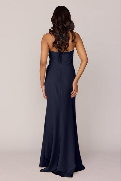 Fallon Crepe Dress | Made To Order | Navy Blue
