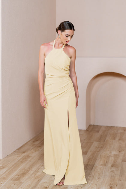 Fallon Crepe Dress | Made To Order | Pale Yellow
