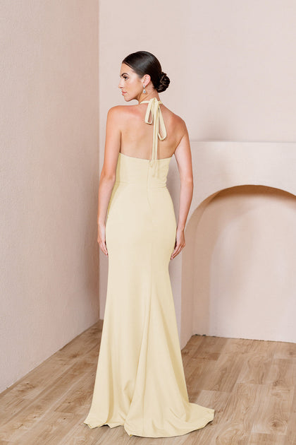 Fallon Crepe Dress | Made To Order | Pale Yellow