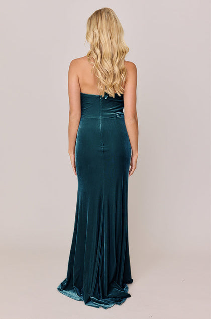Fallon Velvet Dress | Made To Order | Desert Blue
