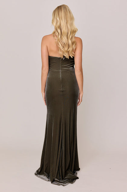 Fallon Velvet Dress | Made To Order | Olive