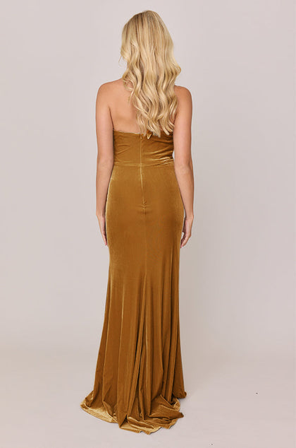 Fallon Velvet Dress | Made To Order | Mustard