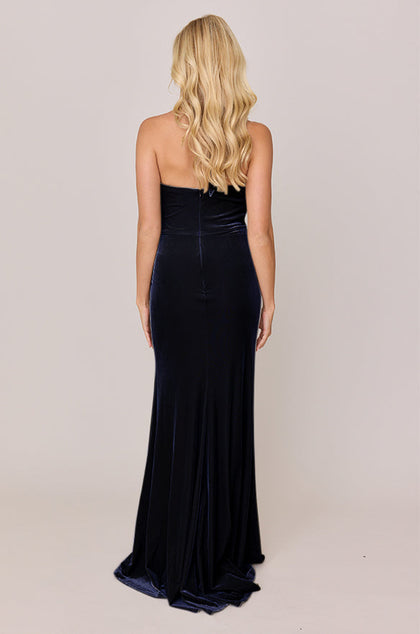 Fallon Velvet Dress | Made To Order | Navy Blue