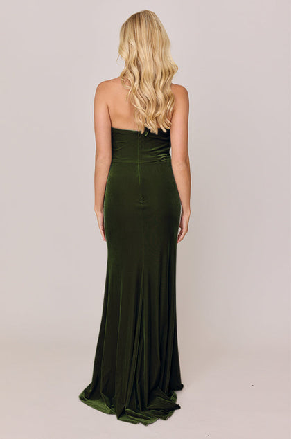 Fallon Velvet Dress | Made To Order | Olive