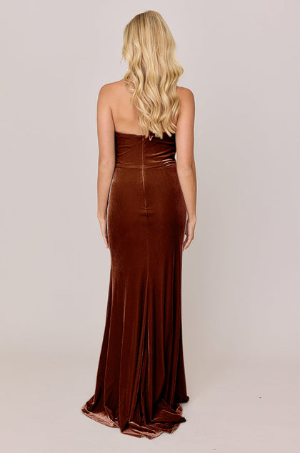 Fallon Velvet Dress | Made To Order | Rust
