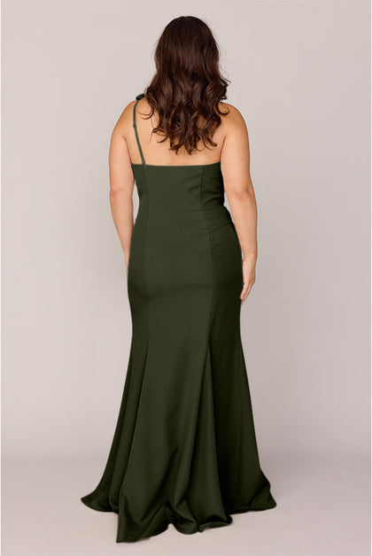 Faye Crepe Dress | Made To Order | Deep Olive