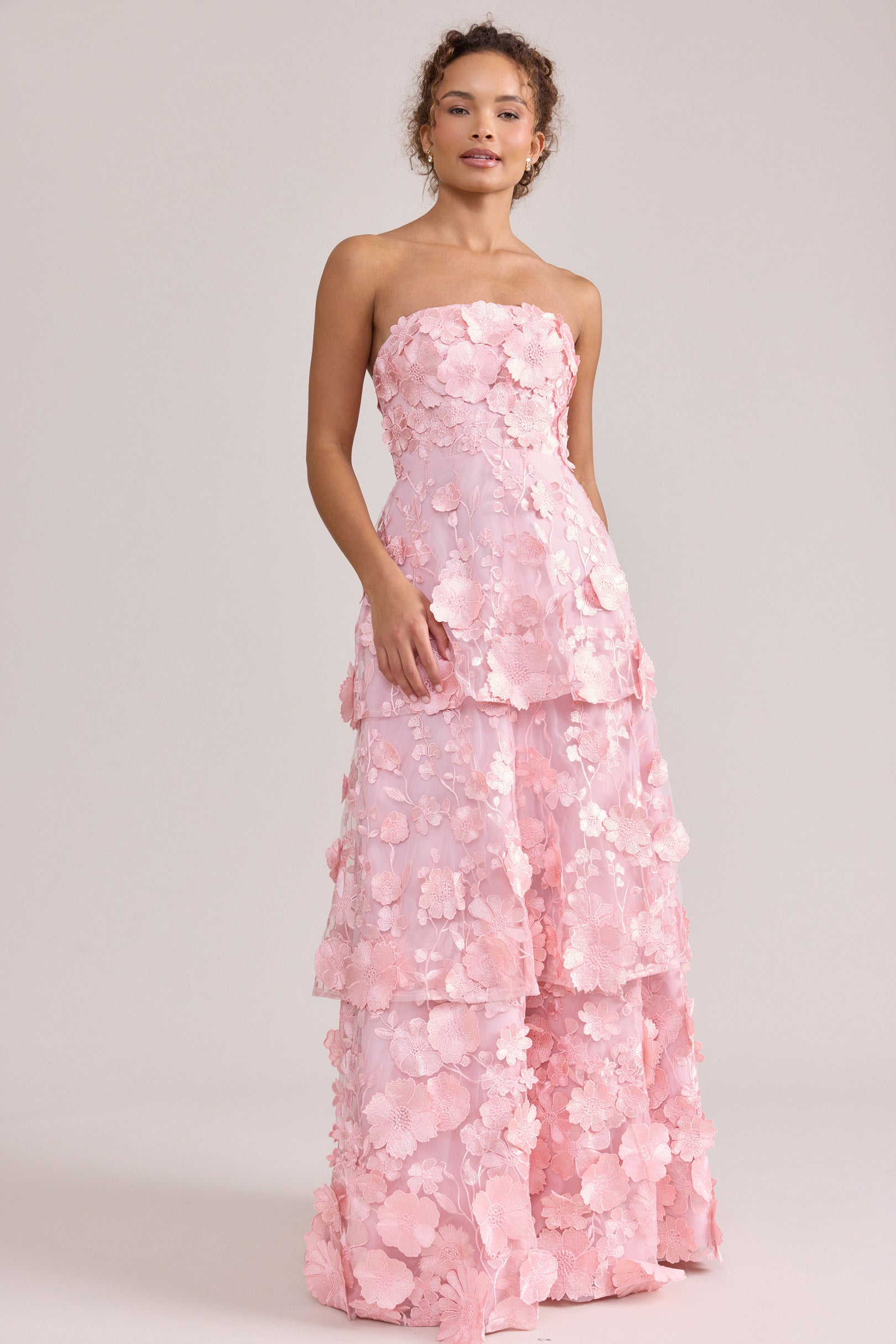 Flora Appliqu Dress Pink | Ready To Ship 16 / 43" Flora Appliqu Dress Pink | Ready To Ship 16 / 43"