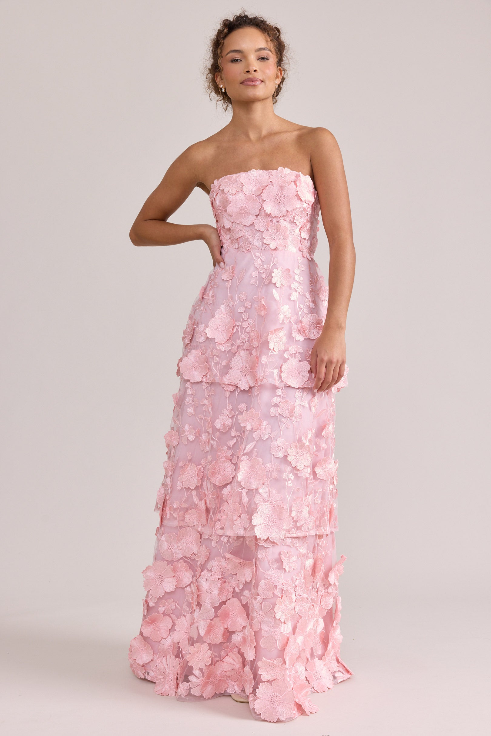 open lace back dress Floral Applique Straps Print Open Back Mini Dress Pink / Large main image 0