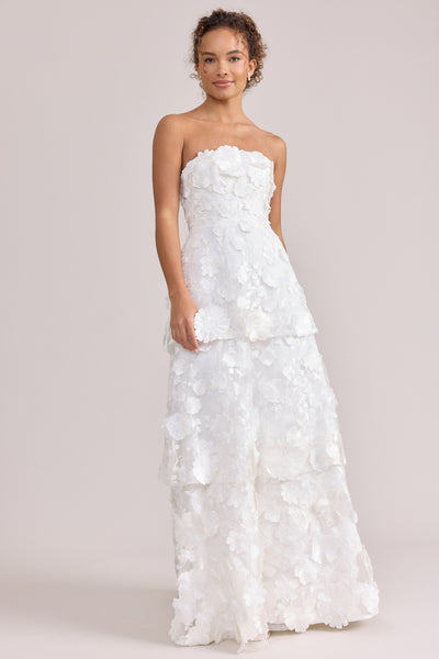 Flora Appliqué Dress White Flora Appliqué Dress White