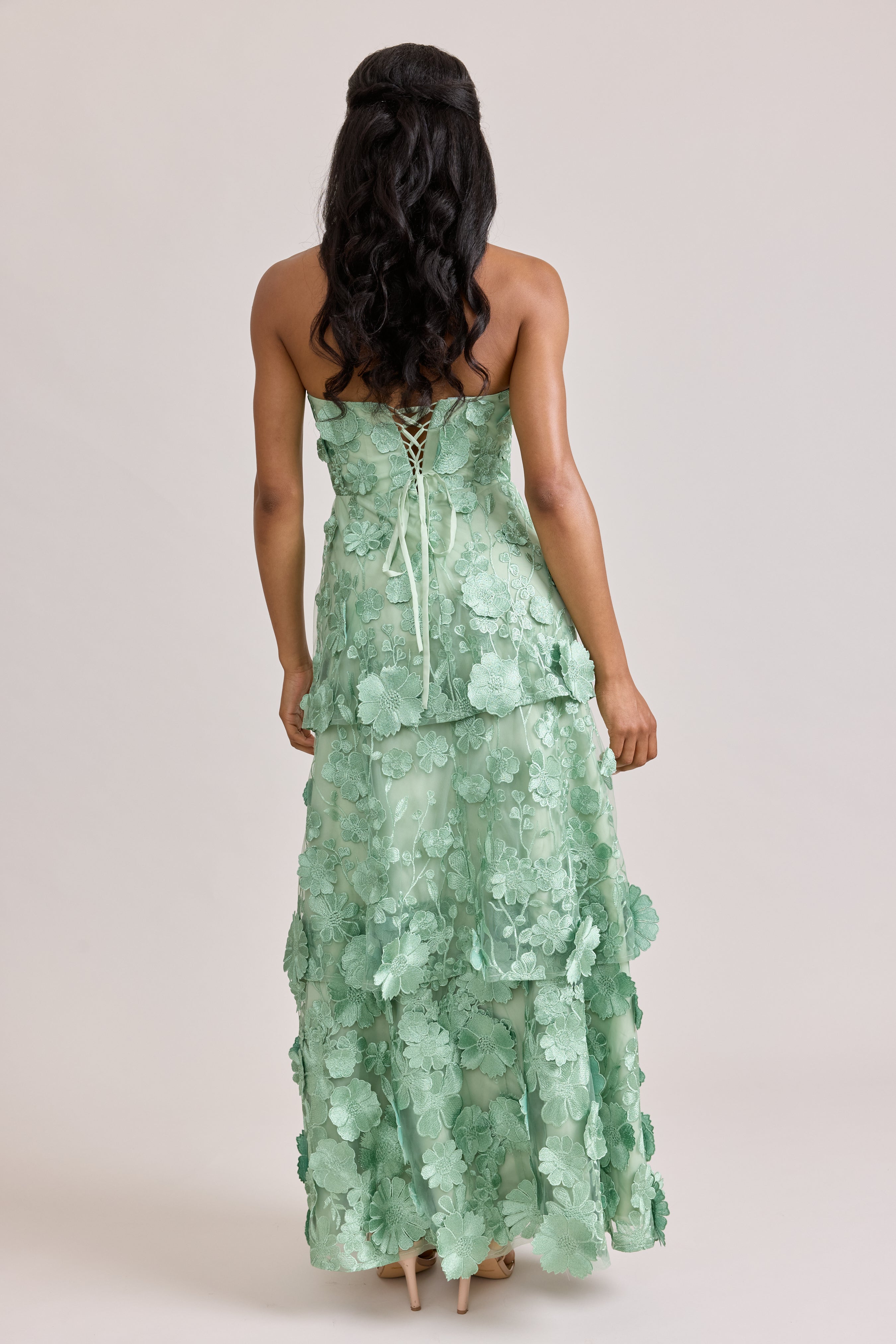 Flora Appliqu Dress Meadow | Ready To Ship 18 / 43" Flora Appliqu Dress Meadow | Ready To Ship 18 / 43"