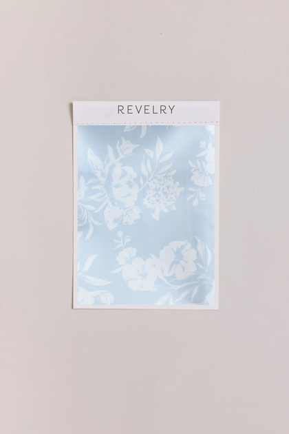 Mikado Floral Print Mega Swatch | Sky Blue Bouquet