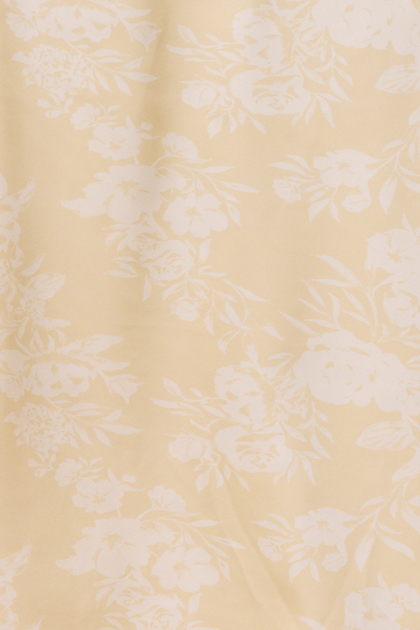 Paloma Satin Floral Print Dress | Made To Order | Pale Yellow Bouquet