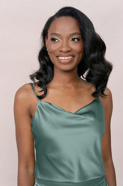 Flynn Satin Top | Made To Order - Rosemary