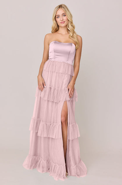 Frankie Convertible Satin + Tulle Dress | Made To Order | Baby Pink Satin / Baby Pink Tulle