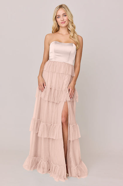Frankie Convertible Satin + Tulle Dress | Made To Order | Blush Satin / Blush Tulle