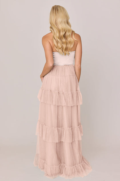 Frankie Convertible Satin + Tulle Dress | Made To Order | Blush Satin / Blush Tulle