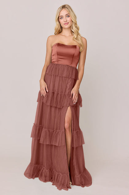 Frankie Convertible Satin + Tulle Dress | Made To Order | Cinnamon Rose Satin / Cinnamon Rose Tulle