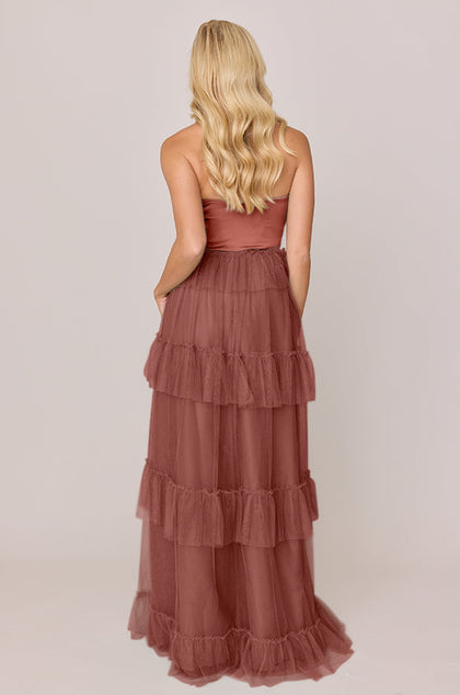Frankie Convertible Satin + Tulle Dress | Made To Order | Cinnamon Rose Satin / Cinnamon Rose Tulle