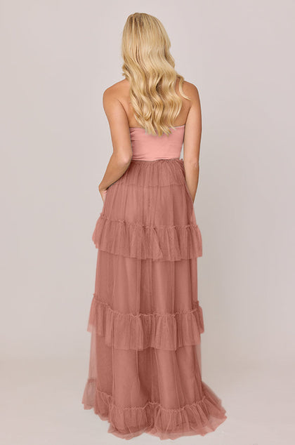 Frankie Convertible Satin + Tulle Dress | Made To Order | Desert Rose Satin / Desert Rose Tulle