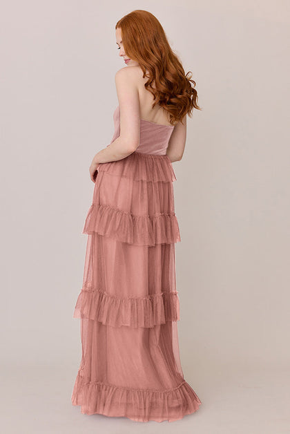 Frankie Convertible Velvet + Tulle Dress | Made To Order | Blush Velvet / Desert Rose Tulle
