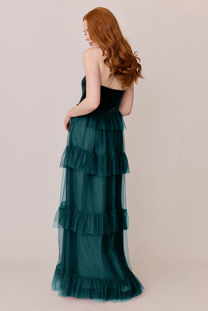 Frankie Convertible Velvet + Tulle Dress | Made To Order | Classic Emerald Velvet / Classic Emerald Tulle