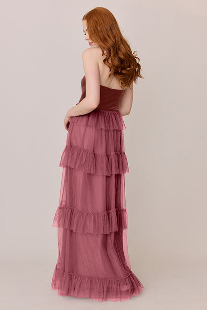 Frankie Convertible Velvet + Tulle Dress | Made To Order | Dusty Rose Velvet / Rosewood Tulle