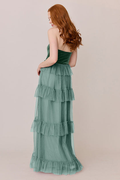 Frankie Convertible Velvet + Tulle Dress | Made To Order | Rosemary Velvet / Rosemary Tulle