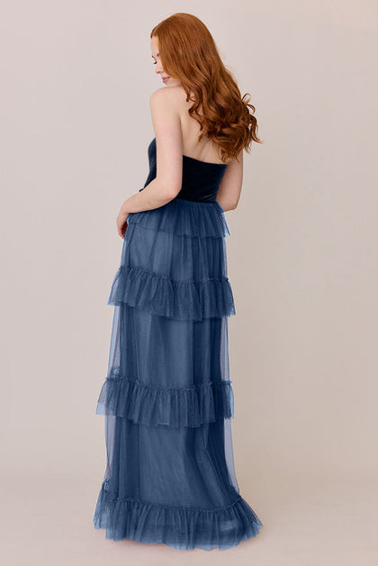 Frankie Convertible Velvet + Tulle Dress | Made To Order | Royal Blue Velvet / Romantic Blue Tulle