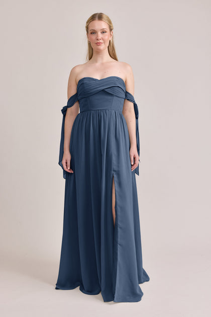 Genevieve Convertible Chiffon Dress | Made To Order | Dusty Blue