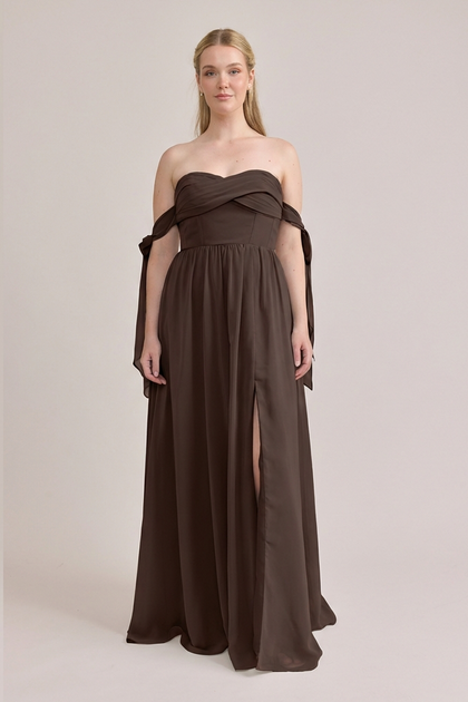 Genevieve Convertible Chiffon Dress | Made To Order | Espresso