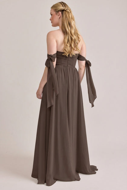 Genevieve Convertible Chiffon Dress | Made To Order | Espresso