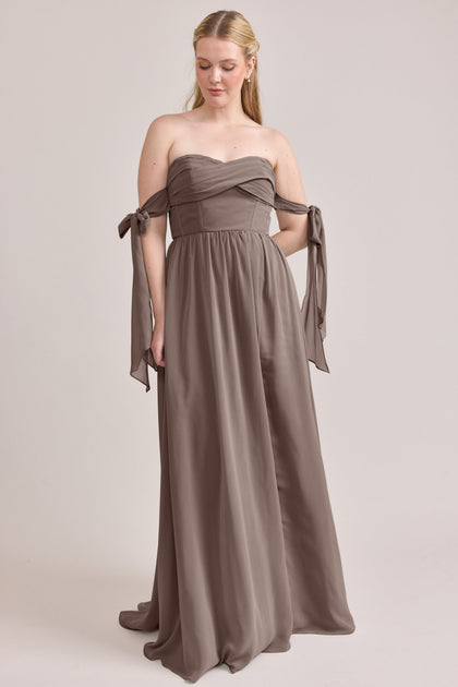 Genevieve Convertible Chiffon Dress | Made To Order | Latte