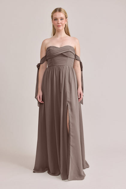 Genevieve Convertible Chiffon Dress | Made To Order | Latte