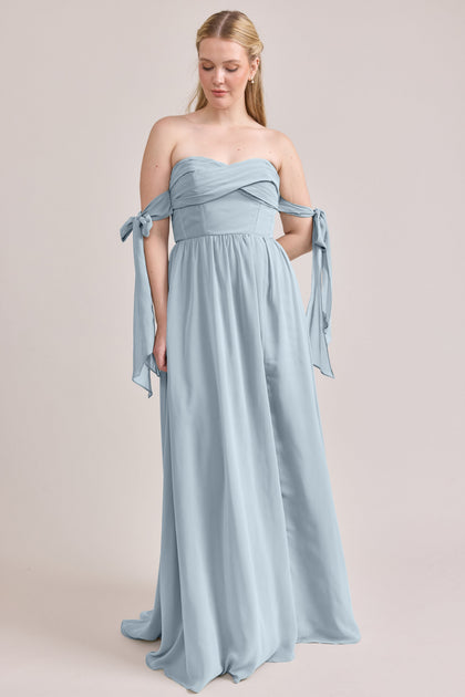 Genevieve Convertible Chiffon Dress | Made To Order | Light Blue