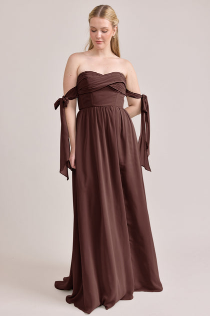 Genevieve Convertible Chiffon Dress | Made To Order | Mahogany