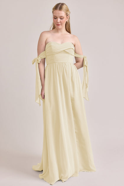 Genevieve Convertible Chiffon Dress | Made To Order | Pale Yellow