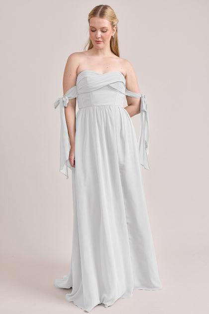 Genevieve Convertible Chiffon Dress | Made To Order | White Pearl