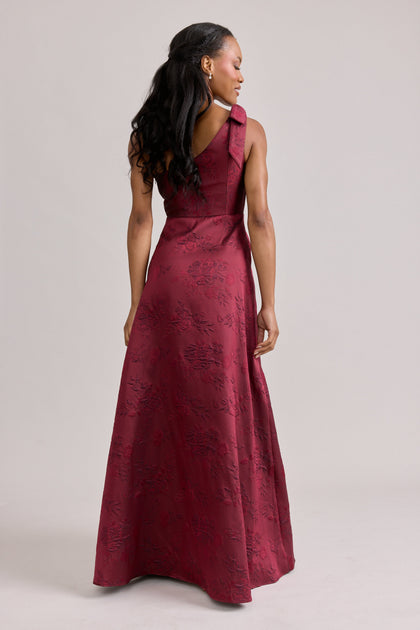 Georgina Jacquard Dress | Made To Order | Cabernet