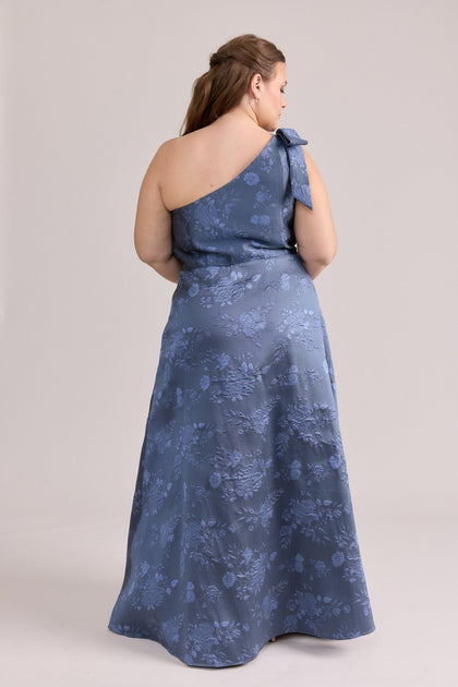 Georgina Jacquard Dress | Made To Order | Indie Blue