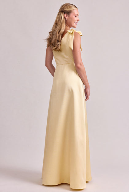Georgina Mikado Dress | Butter Yellow