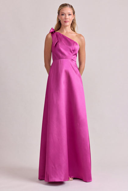 Georgina Mikado Dress | Fuchsia