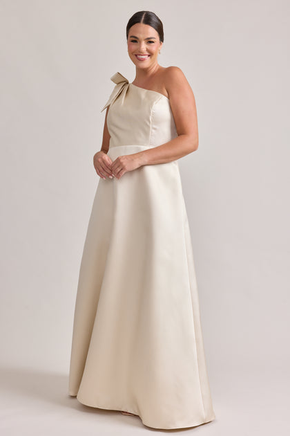 Georgina Mikado Dress | Champagne