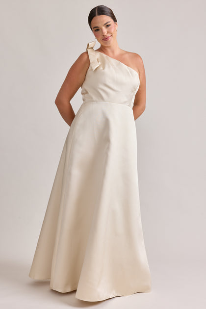 Georgina Mikado Dress | Champagne